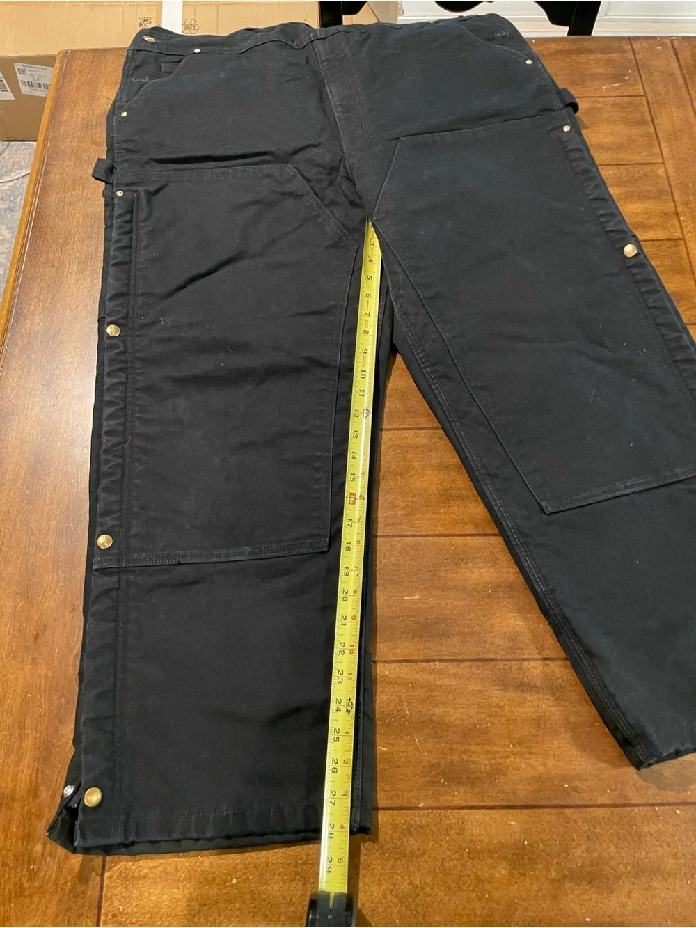 Carhartt Black Canvas Work Pants with Contrast Lining